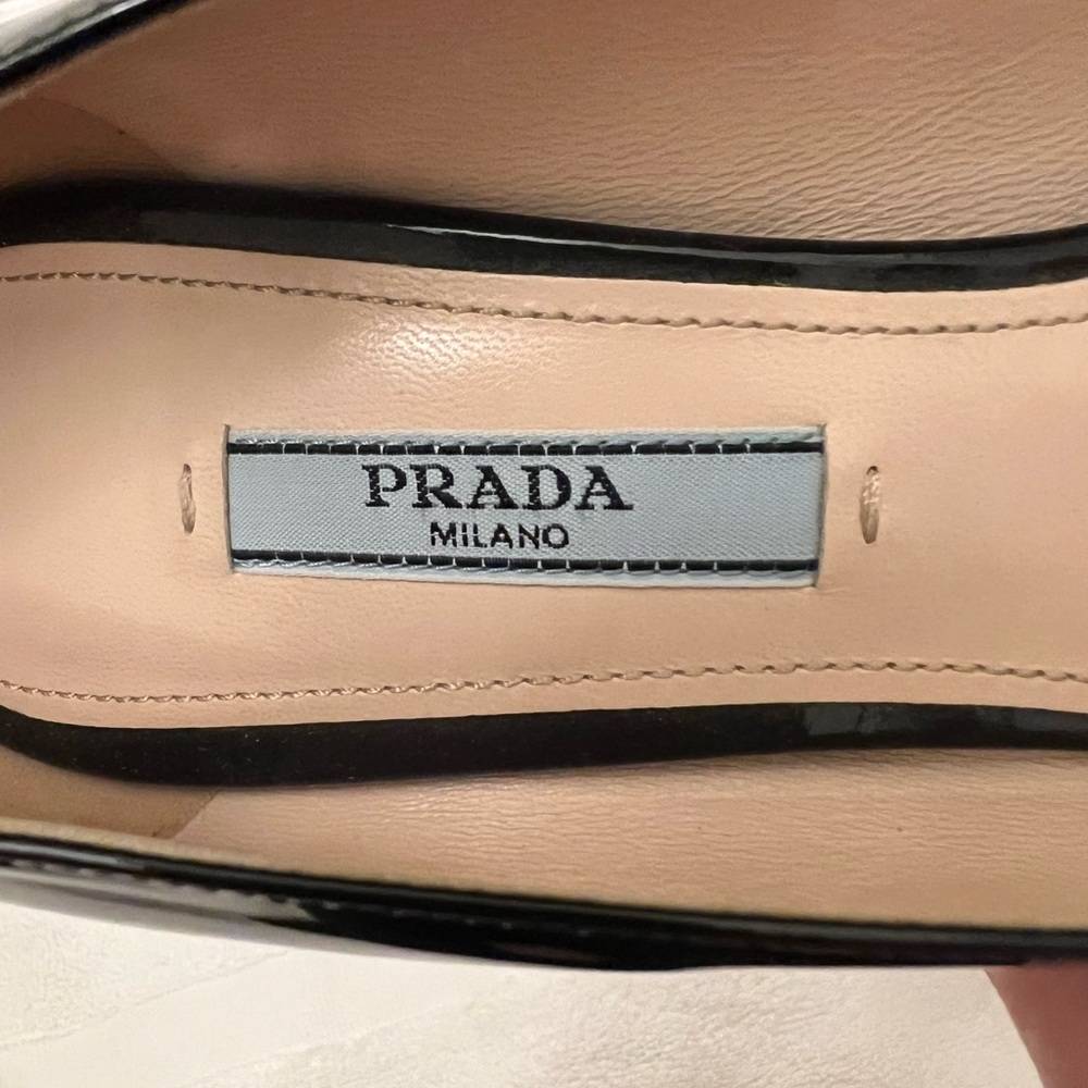 Prada Black Patent Pointed-Toe Pumps - Picture 6 of 7